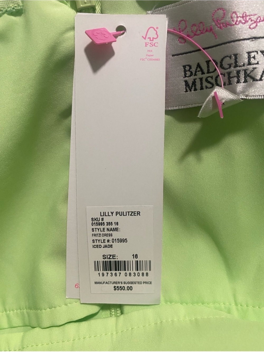 NWT Limited Edition Lilly Pulitzer x Badgley Mischka Fritzi Dress in Iced Jade - Picture 10 of 17